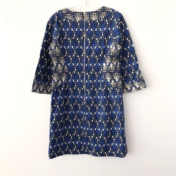 Donna Morgan Bohemian Vintage Look Midi Dress in Royal Blue Print - Picture 6 of 7